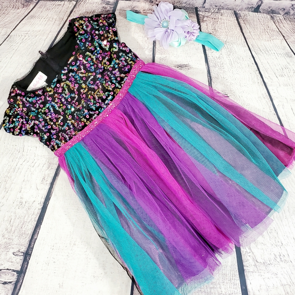 BONNIE BABY Formal Tulle Velvet 2 Piece Dress